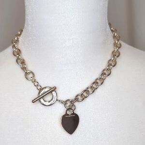 Tiffany & Co.  Heart tag Toggle necklace in sterling silver. 16.25 inch.